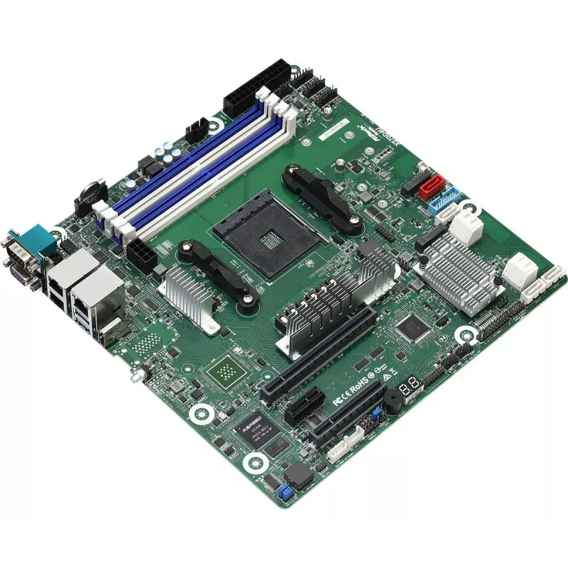 Płyta główna ASRock X570D4U Micro ATX — AMD X570, Socket AM4, 4× DIMM, DDR4, max 32 GB, 12× SATA III, 3× RJ-45