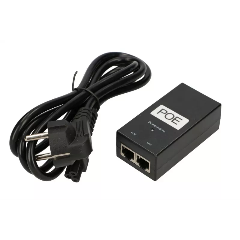 Zasilacz PoE Extralink POE-24-24W-G 24V 1A 24W Gigabit, wewnętrzny, czarny, kabel AC w zestawie