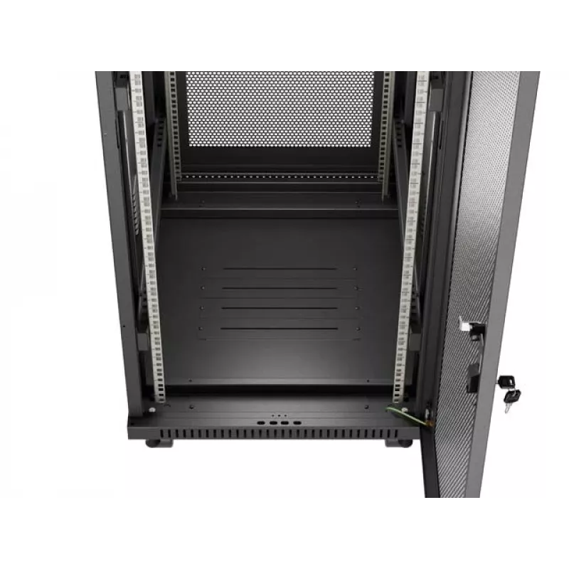 Wolnostojąca szafa rack LANBERG FF01-6824-23BL 24U 600×800 mm IP20 Czarna