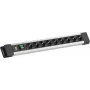 Listwa zasilająca Bachmann CONNECTUS z 9 gniazdami CEE7/3, 1 przełącznikiem, przewodem 2,0 m, wtyczką CEE7/7, szara