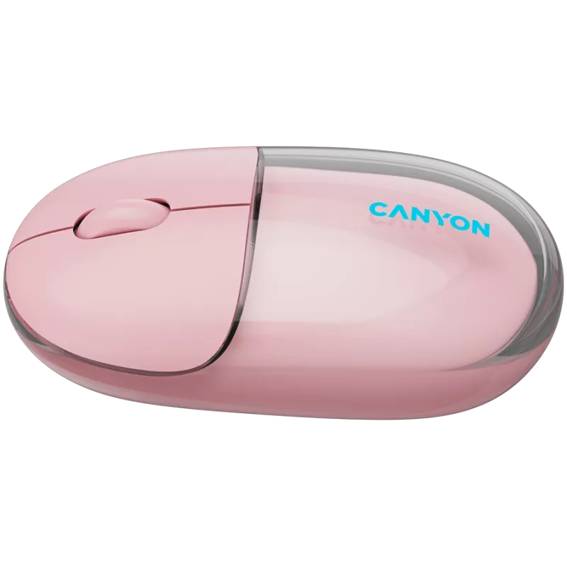 Mysz CANYON OnClick 24 BT/ Bezprzewodowa Przezroczysta/Różowa