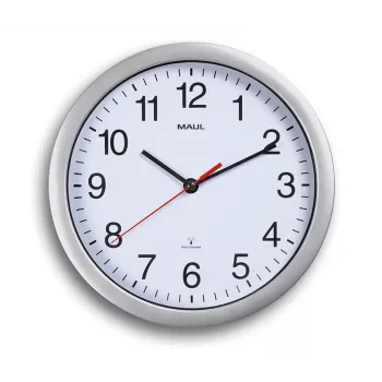 Jakob Maul GmbH MAUL Wanduhr MAULrun, ścienna, okrągła, biała, plastik, AA, 1,5 V