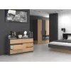 Komoda Top e Shop M6 140 ANT/ART, 6 szuflad, Antracyt Dąb, 1380×750×400 mm