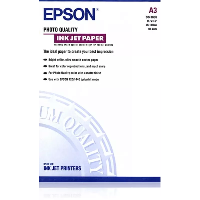 Epson Photo Quality Ink Jet Paper, DIN A3, 102g/m², 100 arkuszy