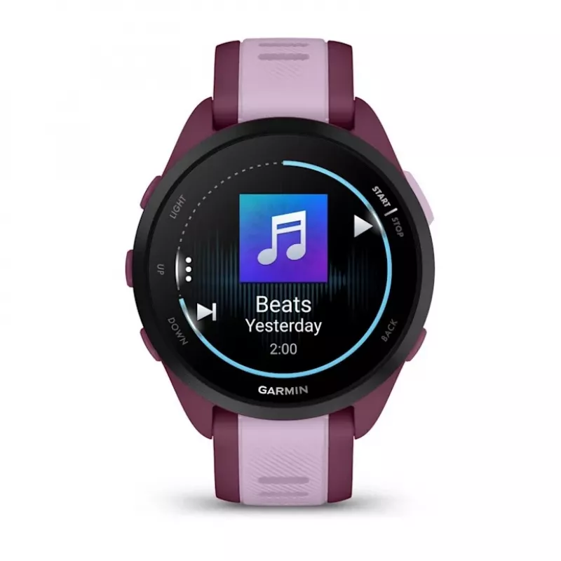 Smartwatch GARMIN Forerunner 165 Music, 43 mm polymer case, 1.2 inch AMOLED 390x390, GPS/GLONASS/Galileo, 5 ATM, 11-day battery