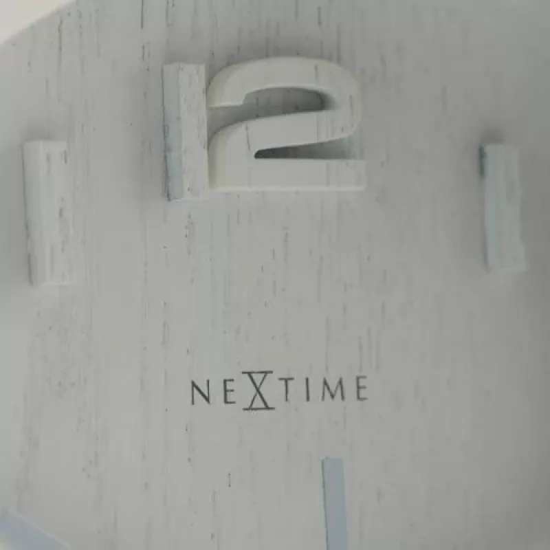 NeXtime zegar 5192wi Wood Wood Mały 22x20 cm, Ścienny, Biały
