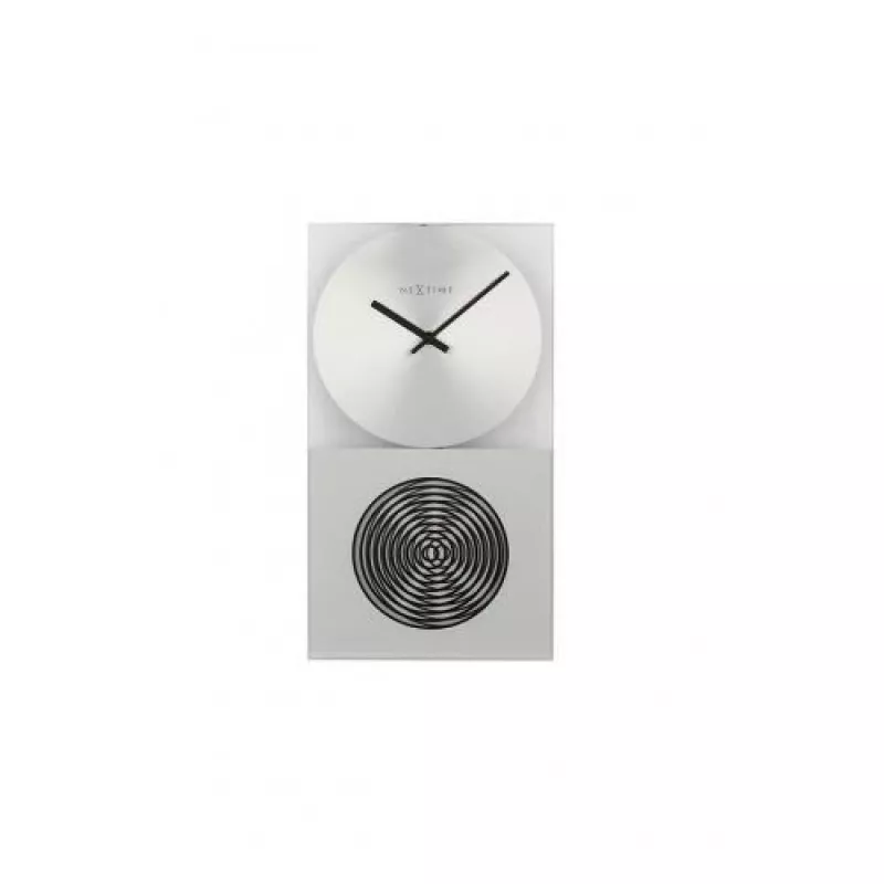 Zegar NeXtime klok 3028 OP, 16x30,2 cm, ścienny, szkło, srebrny