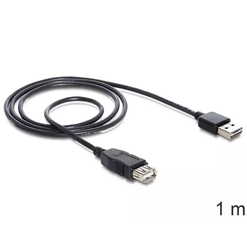 Kabel USB DeLOCK EASY-USB 2.0-A 1m Czarny