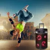 Przenośny głośnik karaoke Bluetooth MANTA SPK0803B140 140 W, zasilany bateriami, MIC/USB/microSD, FM, equalizer, kółka