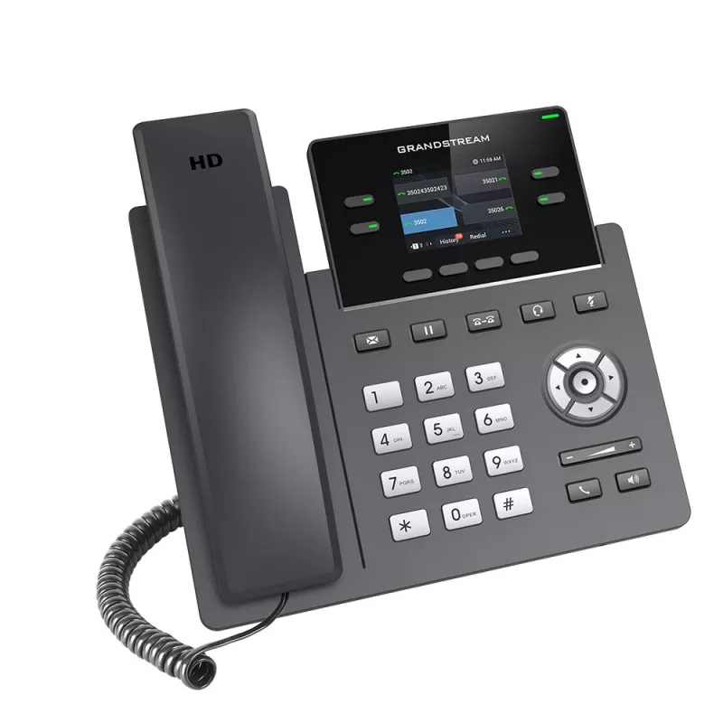 Telefon IP Grandstream Networks GRP2612G Czarny 4 linie LCD