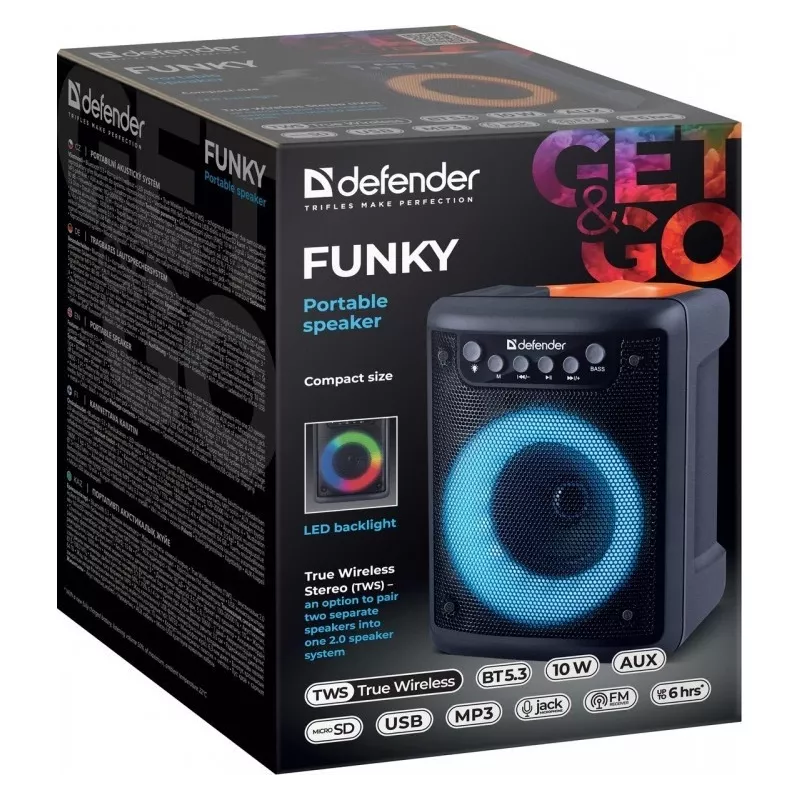 Głośnik Bluetooth FUNKY 10W, 65053, DEFENDER