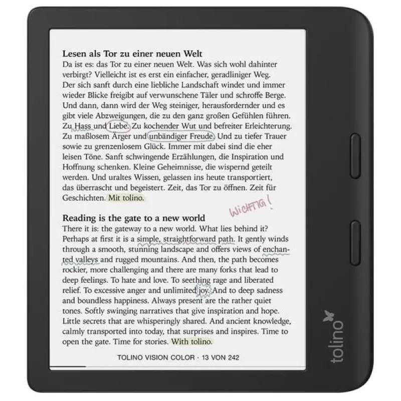 Tolino czytnik e-booków Ekran dotykowy Wi-Fi Czarny