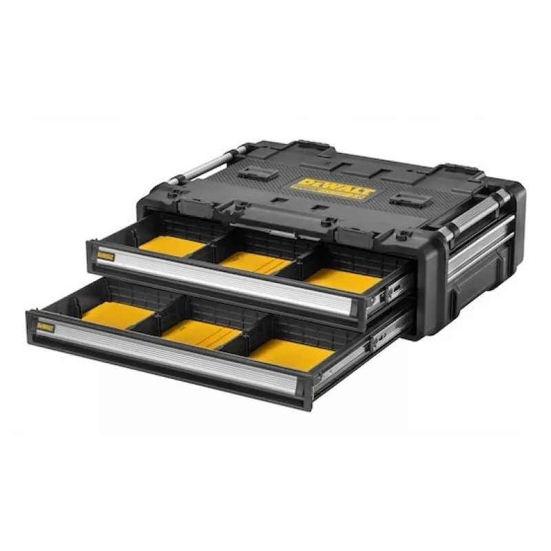 Skrzynka narzędziowa DeWalt DWST60510-1 metalowo-plastikowa, czarno-żółta, przenośny pojemnik do przechowywania