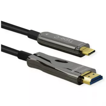 Adapter kabla wideo ROLINE 14.01.3474 30 m HDMI Typ A USB Typu-C Czarny