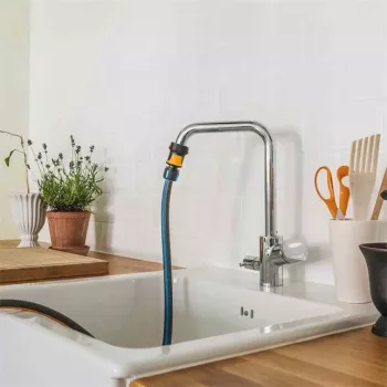 Fiskars 1027062 złączka do węża wodnego Złącze do węża Metalowe Czarny, Pomarańczowy, Srebrny 1 szt.