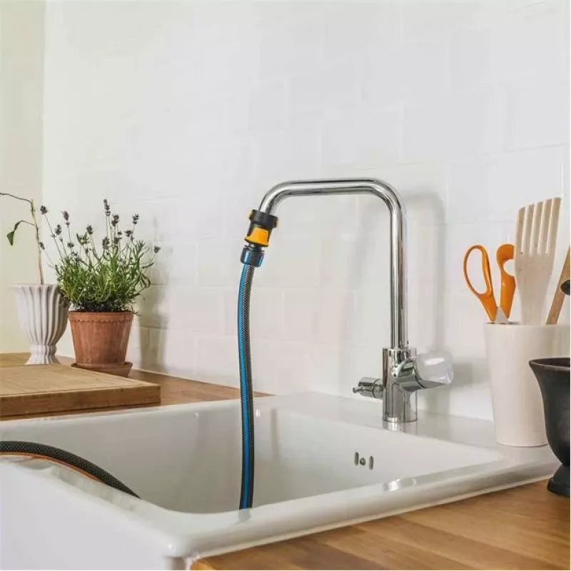 Fiskars 1027062 złączka do węża wodnego Złącze do węża Metalowe Czarny, Pomarańczowy, Srebrny 1 szt.