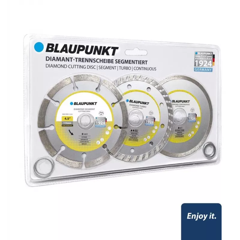 Zestaw tarcz tnąco-szlifierskich BLAUPUNKT BP-CW-D4115, 3 sztuki