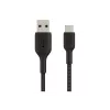 Kabel pleciony USB-C USB-A 2m Czarny