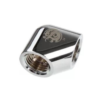 Bitspower Adapter 90 degrees G1/4 inch IG to G1/4 inch IG - Srebrny Glossy