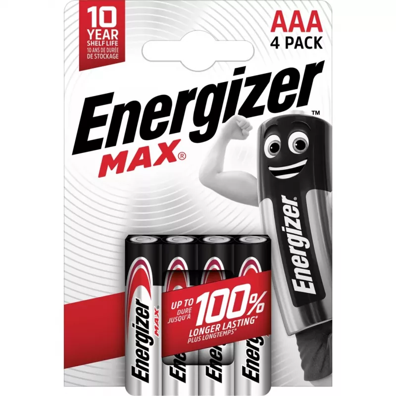 Baterie Energizer Alkaline Max AAA LR03, 4 sztuki, opakowanie ekologiczne