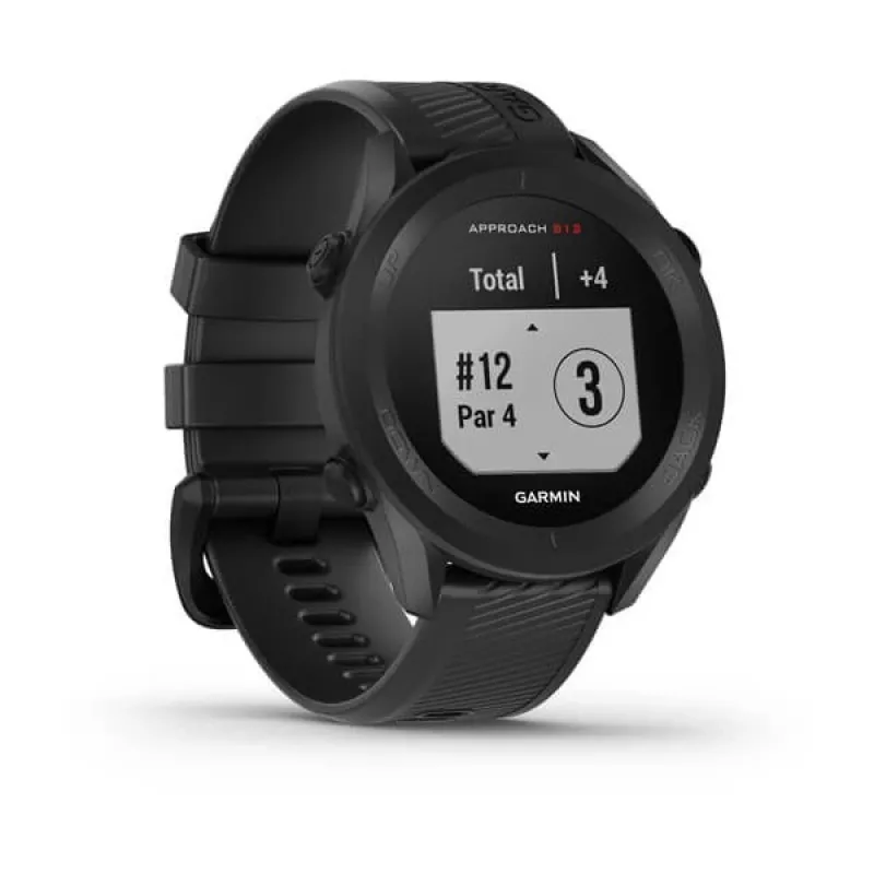 Zegarek golfowy GPS GARMIN Approach S12 Czarny, koperta 43 mm, pasek silikonowy, 30 h pracy na baterii GPS