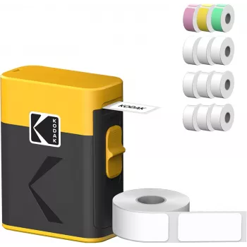 Zestaw wkładów do drukarki etykiet Kodak M50 Label Era, żółty wkład wymienny M50Y z 13 rolkami etykiet