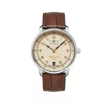 Zegarek naręczny Zeppelin Mediterranee 96415, analogowy, 36 mm, koperta ze stali nierdzewnej, pasek skórzany