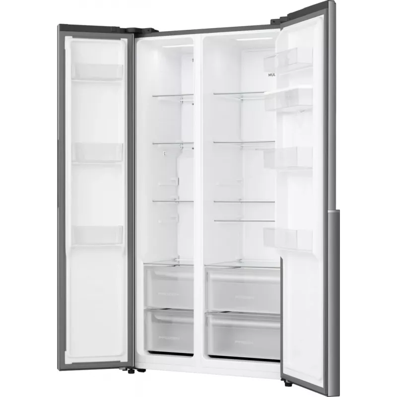 Gorenje HZF55082 NRS917E41XWD G400, wolnostojąca, drzwi amerykańskie, szary, 2 drzwi, dotykowy, LED