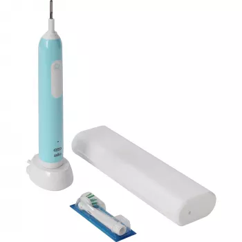 Oral-B Pro 1 Cross Action Caribbean Blue z etui podróżnym, elektryczna szczoteczka do zębów niebieska