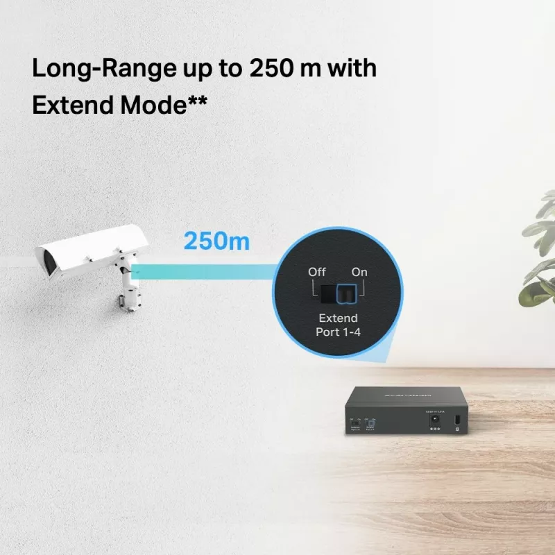Mercusys 5-portowy gigabitowy przełącznik biurkowy z 4 portami PoE+