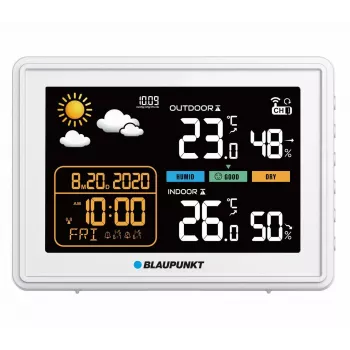Stacja pogodowa BLAUPUNKT WS30WH — monitor temperatury i wilgotności wewnętrznej i zewnętrznej