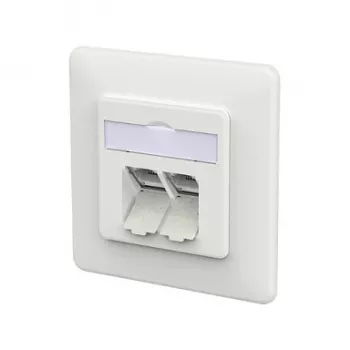 METZ CONNECT Gniazdo przyłączeniowe E-DAT C6A LSA++ 2-portowe UP biały sygnalizacyjny