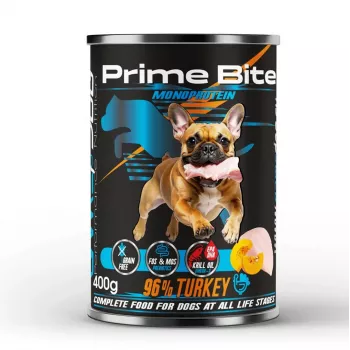 PRIME BITE Monoprotein Indyk z dynią - karma mokra dla psów - 400g