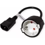 VALUE Netzkabel, C14 auf CEE7/3, max. 10A (2300W), nur fr Verwendung an USV, schwarz, 0,3 m