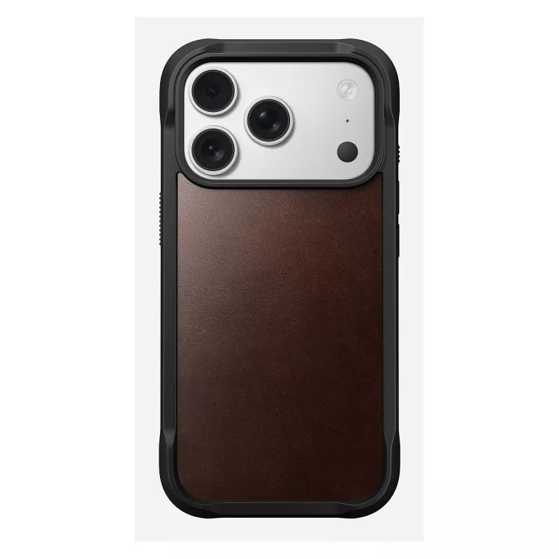 Pokrowiec na telefon Nomad Rugged Leather etui do iPhone 17 Pro, 6.3 cala (16 cm), brązowy, skóra/TPU/aluminium