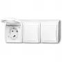 Gniazdo wtykowe CEE 7/3 Busch‑Jäger 2084-0-0712, 2P+E, 16 A, 250 V, IP44, białe, 222×83×55 mm