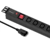 Qoltec 53998 Listwa zasilająca do RACK 19 | 1U | 10A | PDU | 8xIEC C13 | 2m