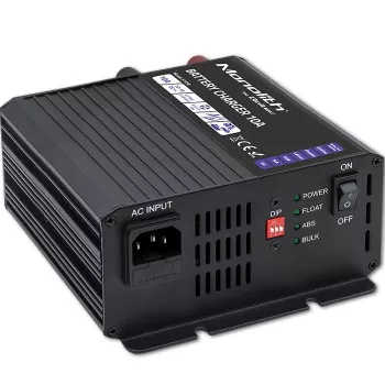 Qoltec Smart Monolith ładowarka akumulatora do akumulatorów LiFePO4 AGM GEL SLA | 10A | 12V