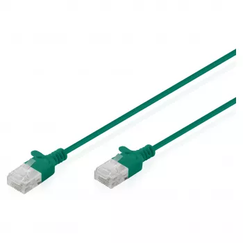 Kabel krosowy sieciowy DIGITUS CAT 6 U-UTP cienki, 3 m, zielony