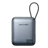 Powerbank Vention FHEH0 litowo-polimerowy 10000 mAh 35W USB-C Czarny