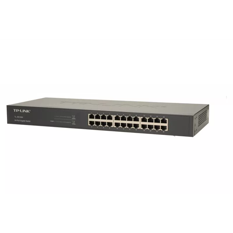 Przełącznik sieciowy TP-Link 24-portowy Gigabit do montażu w szafie, niezarządzalny, Gigabit Ethernet (10/100/1000), pełny dupleks, montaż w szafie, 1U