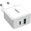 ANSMANN HC218PD - Zasilacz - 18 W - 3000 mA - PD, QC 3.0 - 2 porty wyjściowe (USB, USB-C) - Biały (1001-0111)