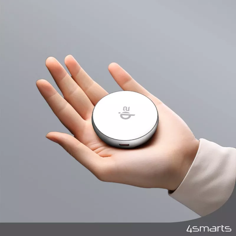 Ładowarka 4smarts Qi2 Charger Kickstand srebrno-biała (540987)