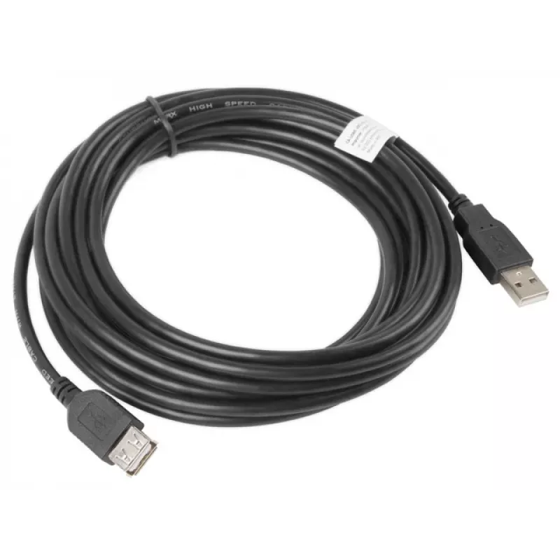 Lanberg CA-USBE-10CC-0050-BK Kabel USB 5 m USB 2.0 USB A Czarny (CA-USBE-10CC-0050-BK)