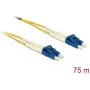 DELOCK Kabel InfiniBand/światłowodowy 75 m OS2 2x LC do 2x LC, 9 µm, żółty/niebieski
