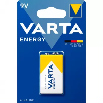 Bateria Varta ENERGY 9 V Alkaliczna — 9 V, wysokość 48,5 mm, 46 g, 1 szt.
