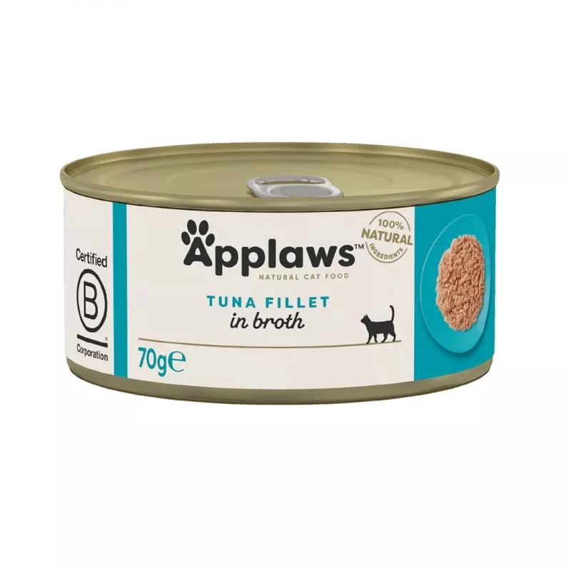 APPLAWS Filet z tuńczyka w bulionie - mokra karma dla kota - 70g