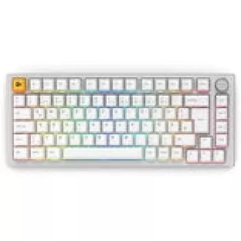 Klawiatura mechaniczna GLORIOUS GMMK Pro 75% biała Hot-Swap RGB, układ ISO