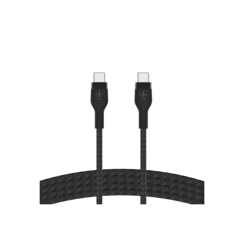 Kabel BoostCharge USB-C/USB-C pleciony silikonowy 2 m, czarny