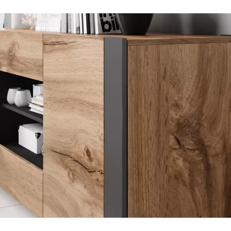 Cama komoda WOOD dąb wotan/antracyt